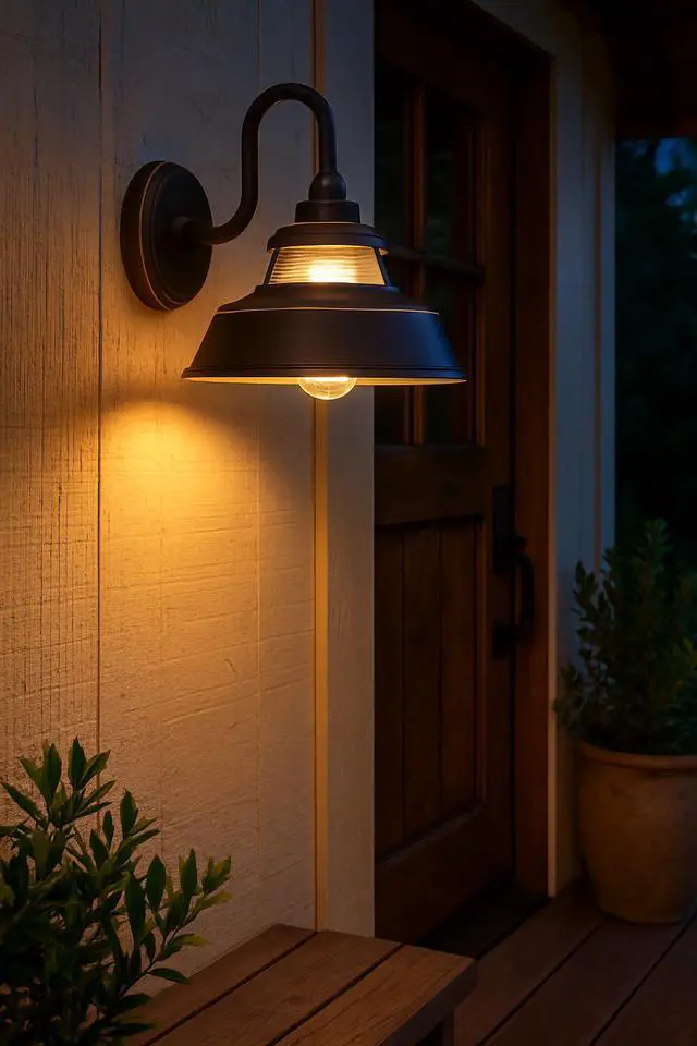 Alt view image 2 of 6 - Troyer Small Outdoor Wall Mount Lantern Light, Gooseneck Arm, Farmhouse Shade with Ribbed Glass Accent, Oil Rubbed Bronze | Clear Ribbed Glass, Aluminum, Needs Med. LED Bulb, Outdoor Finish, Gooseneck