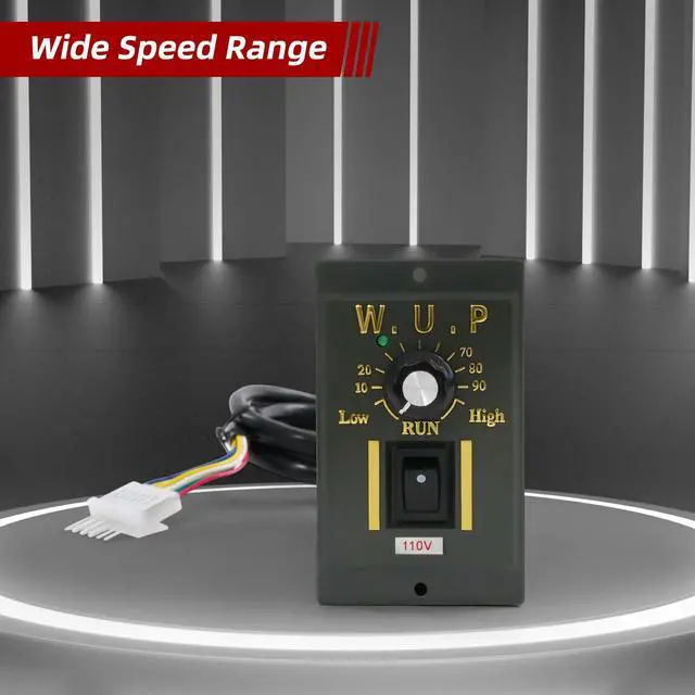 Alt view image 3 of 6 - 110V 90W 27RPM Ac Gear Motor Electric Single-Phase Motor with Variable Speed Adjustable Controller Governor Geared Motor and Adjustable Speed Controller Combo (50K)