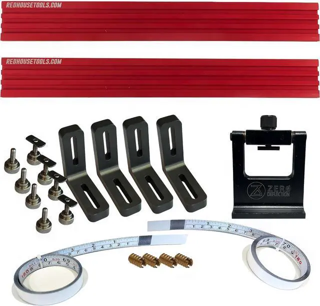 Main image of RedHouse Tools Precision Miter Station Fence Kit, 24 or 36-Inch Adjustable T-Track System, Aluminum Construction (48")