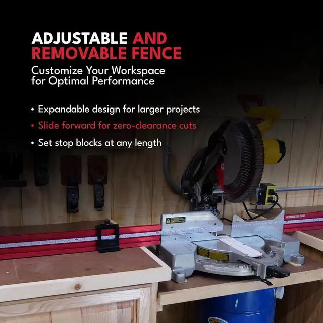 Alt view image 5 of 6 - RedHouse Tools Precision Miter Station Fence Kit, 24 or 36-Inch Adjustable T-Track System, Aluminum Construction (48")