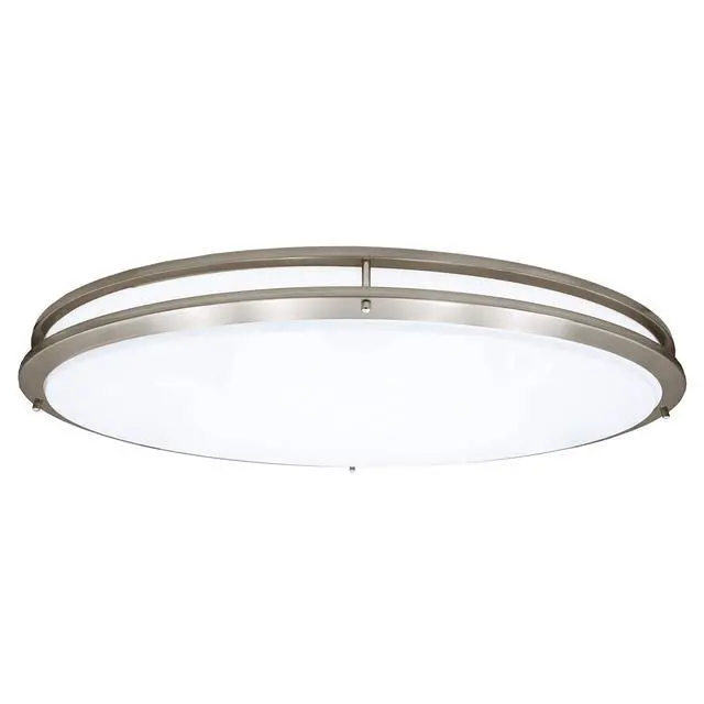 Alt view image 2 of 6 - 32" Oval Satin Nickel Flush Mount Ceiling Light, 3 CCT, 5500 Lumens | Color Selectable 3000K/4000K/5000K, Dimmable, Flush Mount, Indoor Light
