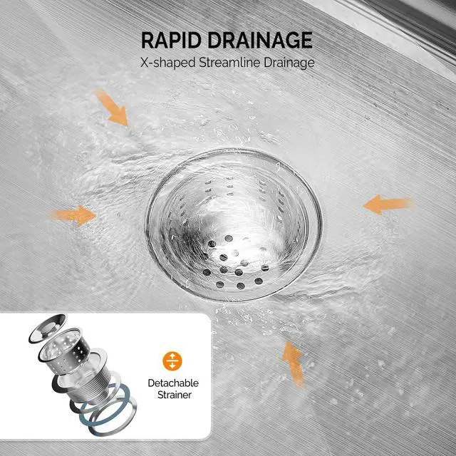 Alt view image 4 of 6 - 33 Inch Stainless Steel Drop In, Kitchen Utility Sink, Workstation Deep Single Bowl, Integrated Ledge Multifunctional Workstation Sink Set,Silver
