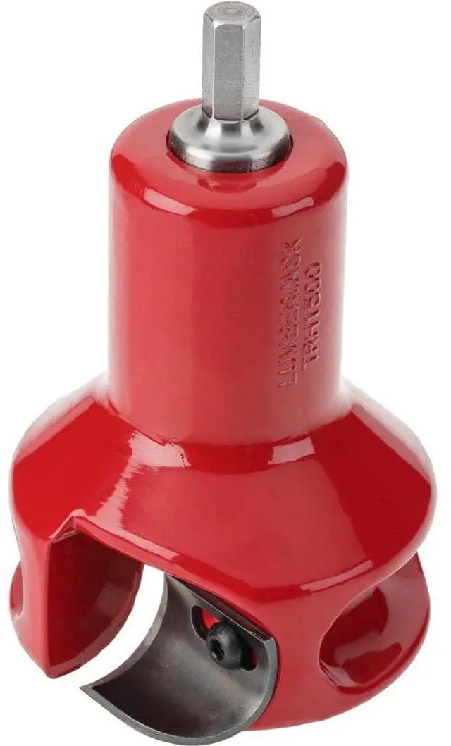 Alt view image 2 of 4 - Tenon Cutter for Log Furniture, 1.5" Diameter, Home Series Powder Coated Die Cast Aluminum Body, 1/2" Shank, Dual Blades Create a Radius Shoulder Profile, DIY Made in USA