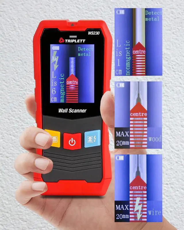 Alt view image 2 of 6 - WS230 Wall Scanner with Color Display | Stud Finder, Metal Detection, AC Voltage Detection