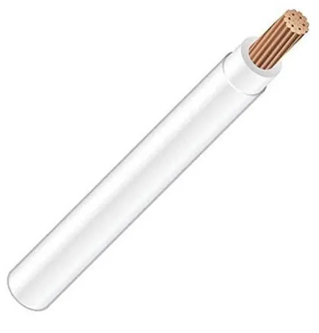 Main image of 4 AWG 19-Stranded THHN White Copper Building Wire (50FT Cut)