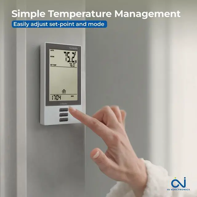 Alt view image 6 of 6 - Thermostat with Built-in GFCI. Programmable Dual Voltage, Dual Sensing, Electric Radiant Floor Heating Thermostat. Includes 2 Floor Sensors, Primary Plus a Backup - Model UDG-4999