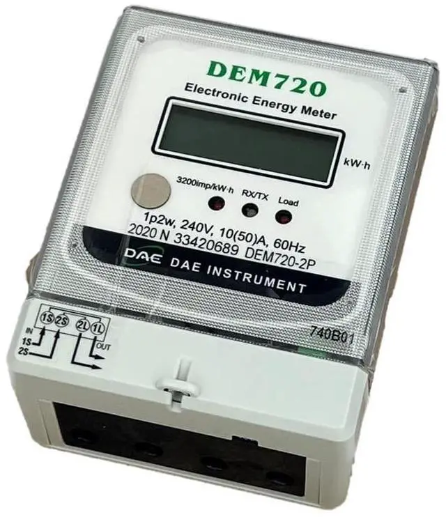 Main image of DEM720-2P, 240V Electric kWh Submeter, RS485, 1P2W (2 hot wire), 50A, Internal CT