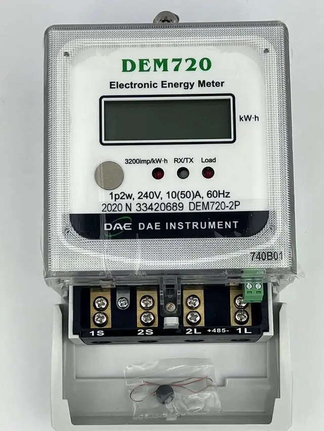 Alt view image 5 of 6 - DEM720-2P, 240V Electric kWh Submeter, RS485, 1P2W (2 hot wire), 50A, Internal CT