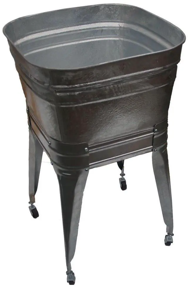 Main image of Square Wash Tub with Standard 1-1/2" Tailpiece Kitchen Sink Basket Drain Strainer (Single tub with Standard 1-1/2" Tailpiece Drain and Stand)