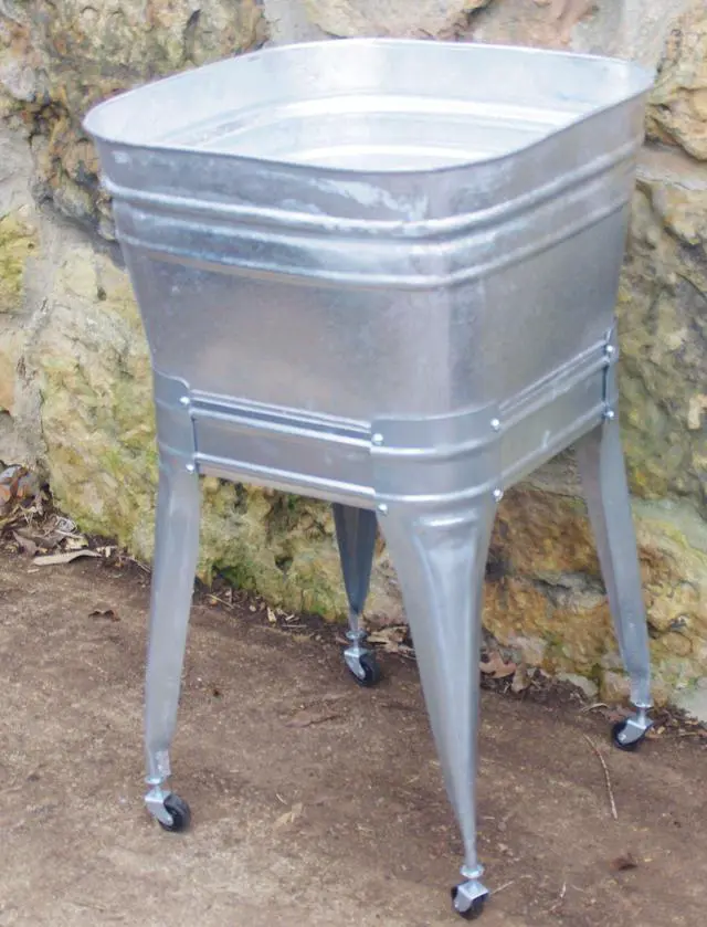 Alt view image 2 of 6 - Square Wash Tub with Standard 1-1/2" Tailpiece Kitchen Sink Basket Drain Strainer (Single tub with Standard 1-1/2" Tailpiece Drain and Stand)