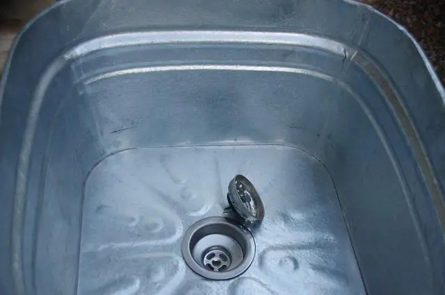 Alt view image 4 of 6 - Square Wash Tub with Standard 1-1/2" Tailpiece Kitchen Sink Basket Drain Strainer (Single tub with Standard 1-1/2" Tailpiece Drain and Stand)