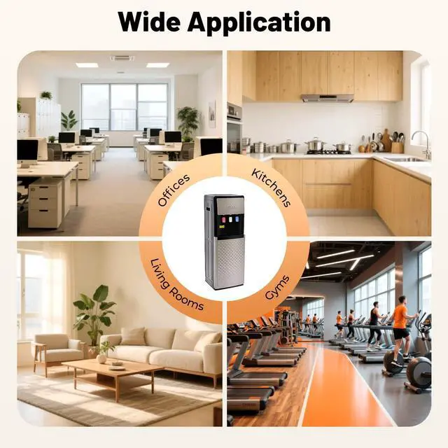 Alt view image 6 of 6 - Bottom Loading Water Cooler Dispenser,Freestanding Bottom Loading Hot Cold Water Dispenser for 5 Gallon Bottles,5-10/41-50, 85-95/185-203 (Silver Grey)