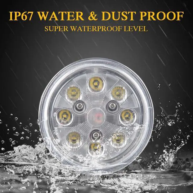 Alt view image 3 of 6 - LED Tractor Light Round Flood Lmap Replacement for Deere 20 Series 2520, 3020, 4020, 4.5" LED Tractor Work Light Bulb, 6000K Fender Light, 4-Pack