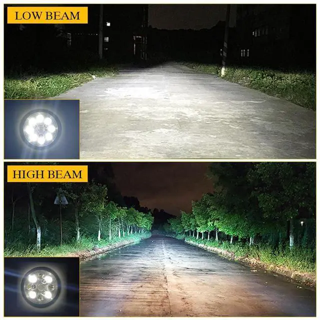 Alt view image 6 of 6 - LED Tractor Light Round Flood Lmap Replacement for Deere 20 Series 2520, 3020, 4020, 4.5" LED Tractor Work Light Bulb, 6000K Fender Light, 4-Pack