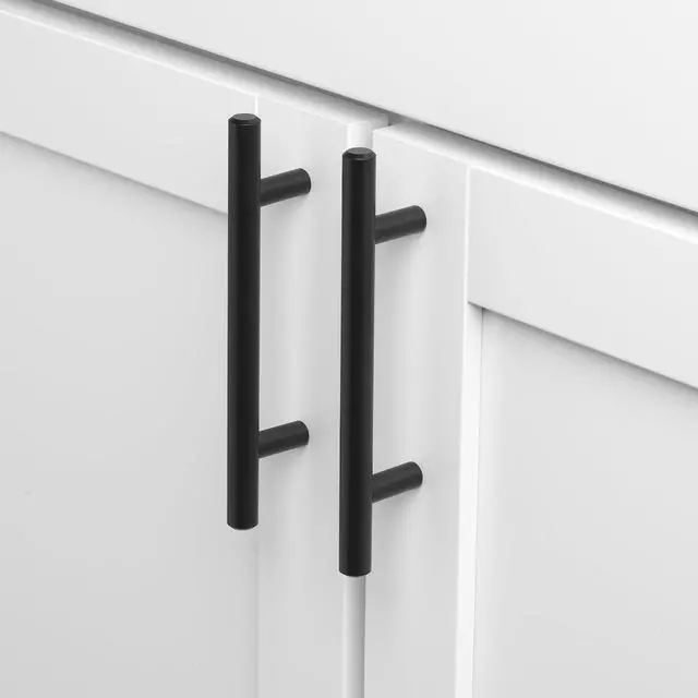 Alt view image 3 of 4 - 3" Center, 6" Long Solid Handle Bar Pulls, Matte Black, 5000-76