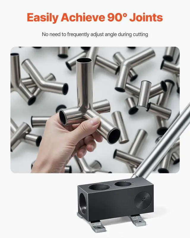 Alt view image 3 of 6 - Pipe Notcher, Tubing Pipe Notcher for 1.5/2-inch Pipes, Steel Pipe and Tube Notcher with Long Handle for Auto Repair, Construction, Metalworking, Support Horizontal/Vertical Operation