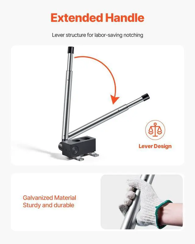 Alt view image 6 of 6 - Pipe Notcher, Tubing Pipe Notcher for 1.5/2-inch Pipes, Steel Pipe and Tube Notcher with Long Handle for Auto Repair, Construction, Metalworking, Support Horizontal/Vertical Operation