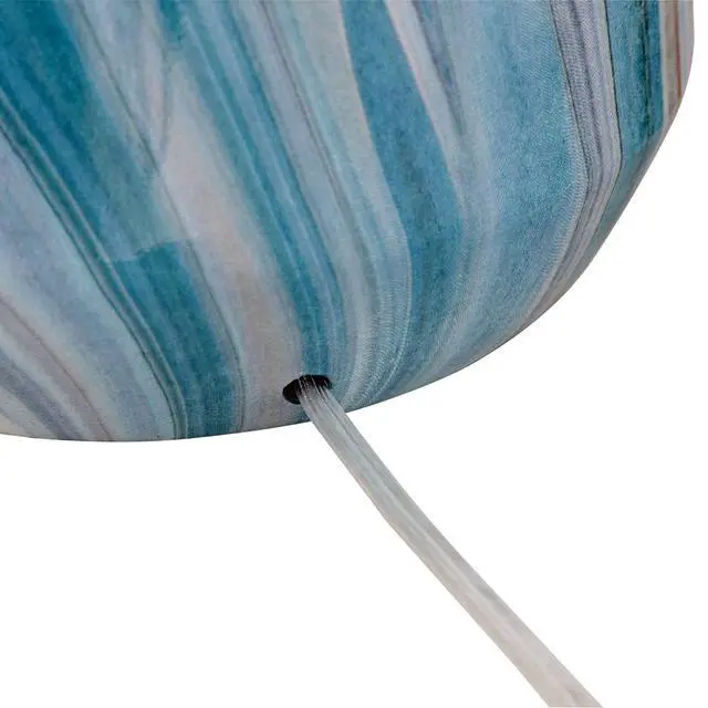 Alt view image 6 of 6 - Carlton 28" Tall Table Lamps Set of 2 Swirling Blue Faux Marble Coastal | Modern Bedroom Living Room House Home Bedside Nightstand Office Kids Family White Tapered Drum Shade