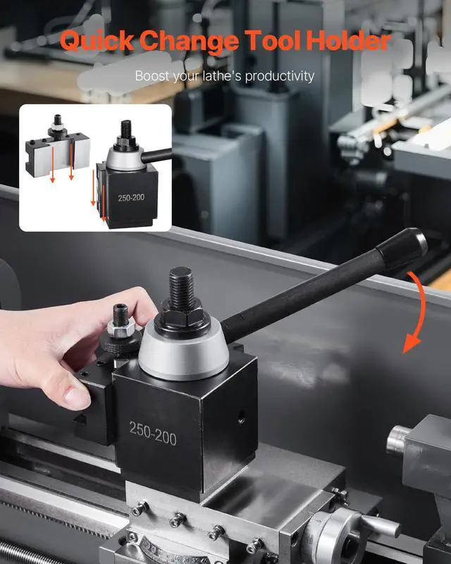 Alt view image 3 of 6 - Quick Change Tool Post Set, 8 Pcs, Includes Lathe Tool Holders, Tool Post with Turning Tool Holder Accessories, for Mini Lathe & Metal Lathe 10"-15" Swing, Durable Steel Material