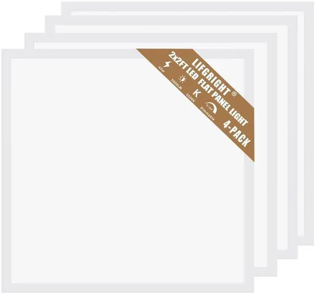 Main image of 2x2 LED Flat Panel Light 4 Pack, 45W,5800LM, Edge-Lit 2x2FT LED Panel Drop Ceiling Light Fixtures,5000K Daylight White,0-10V Dimmable Troffer Lights,Works from 110-277V AC