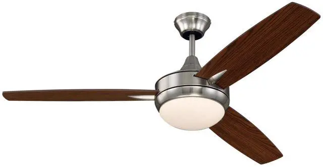 Main image of TG52GBK3 Targas 52 Ceiling Fan | Gloss Black Finish (Brushed Polished Nickel/Walnut Blades)
