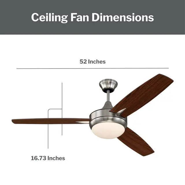 Alt view image 3 of 6 - TG52GBK3 Targas 52 Ceiling Fan | Gloss Black Finish (Brushed Polished Nickel/Walnut Blades)