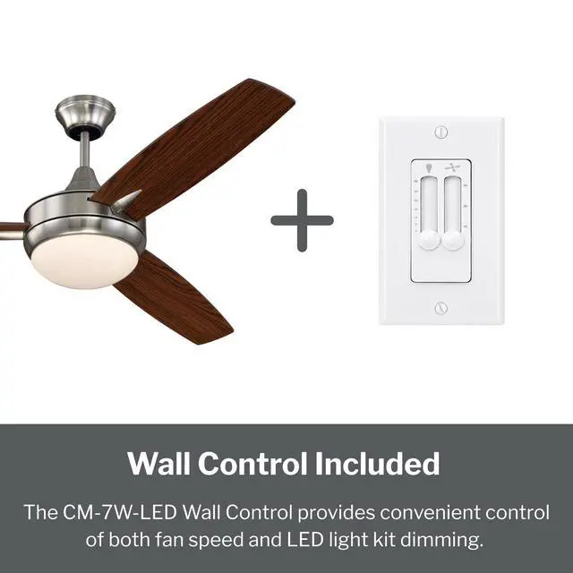 Alt view image 6 of 6 - TG52GBK3 Targas 52 Ceiling Fan | Gloss Black Finish (Brushed Polished Nickel/Walnut Blades)