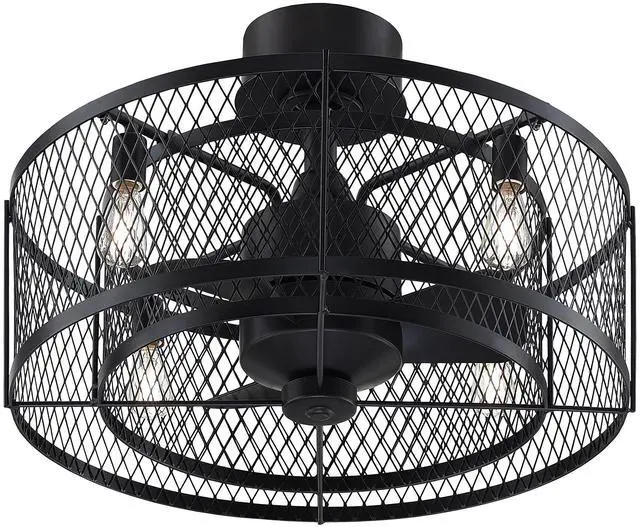Main image of Vintere 13 In Ceiling Fan, Aged Bronze, with LED Light | Dimmable LED light kit. Damp rated for indoor/outdoor use. Remote included. Reversible AC motor. 3 aged bronze blades