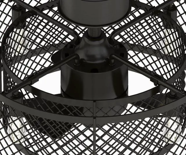 Alt view image 3 of 6 - Vintere 13 In Ceiling Fan, Aged Bronze, with LED Light | Dimmable LED light kit. Damp rated for indoor/outdoor use. Remote included. Reversible AC motor. 3 aged bronze blades
