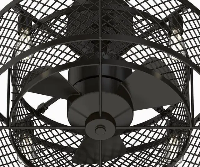 Alt view image 4 of 6 - Vintere 13 In Ceiling Fan, Aged Bronze, with LED Light | Dimmable LED light kit. Damp rated for indoor/outdoor use. Remote included. Reversible AC motor. 3 aged bronze blades