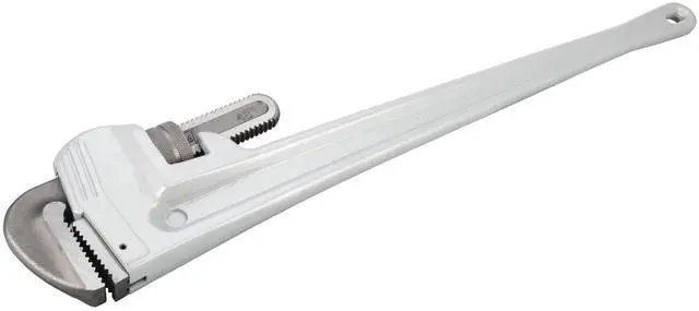Main image of W2148 48 in. Heavy-Duty Aluminum Pipe Wrench | Large plumbing wrench. Precision milled, drop forged steel jaws. Strong and lightweight handle