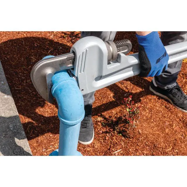 Alt view image 6 of 6 - W2148 48 in. Heavy-Duty Aluminum Pipe Wrench | Large plumbing wrench. Precision milled, drop forged steel jaws. Strong and lightweight handle