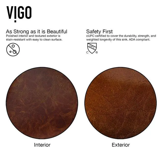 Alt view image 6 of 6 - Donatello 18"L x 13"W x 4"H Over the Counter Glass Rectangular Vessel Bathroom Sink in Reddish Brown -VG07089