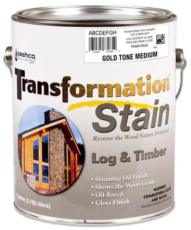 Main image of Transformation Log and Timber Stain, 1 Gallon Pail, Gold Tone Medium (Pack of 1)