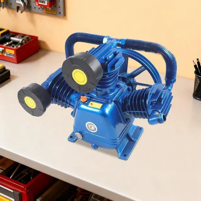 Alt view image 4 of 6 - 175PSI 10HP Replacement Air Compressor Pump, W Style 3 Cylinder Air Compressor Pump Head, Low Energy Consumption Air Compressor Pump Motor Air Tool, Cast Iron(Style 3)
