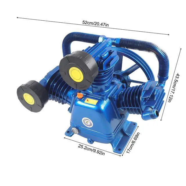 Alt view image 5 of 6 - 175PSI 10HP Replacement Air Compressor Pump, W Style 3 Cylinder Air Compressor Pump Head, Low Energy Consumption Air Compressor Pump Motor Air Tool, Cast Iron(Style 3)