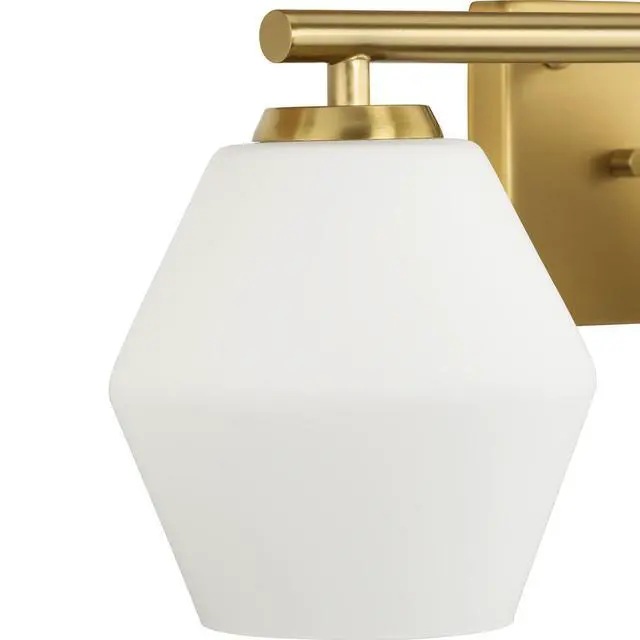 Alt view image 6 of 6 - Copeland Collection Three-Light Brushed Gold Vanity Mid-Century Modern Vanity Light (P300432-191)