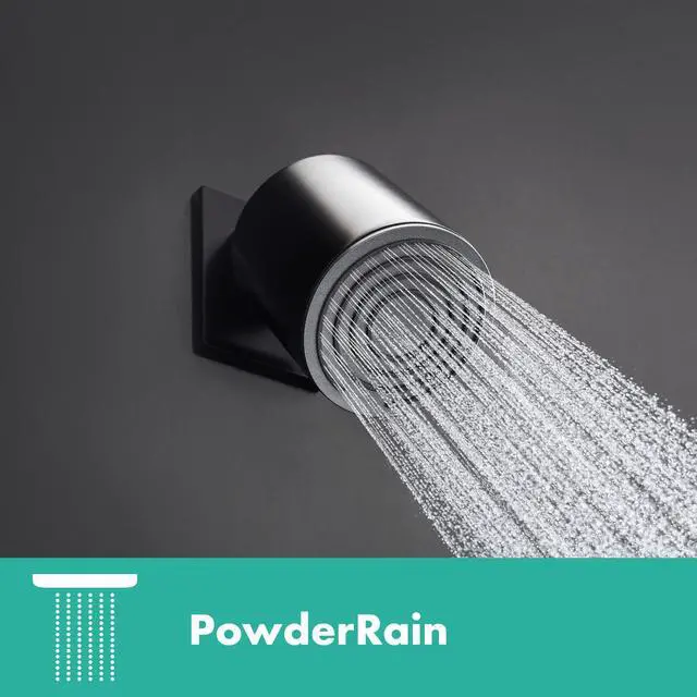 Alt view image 6 of 6 - Pulsify S 4-inch Modern Showerhead 1-Spray PowderRain with QuickClean in Matte Black, 24131671, 2.5 GPM