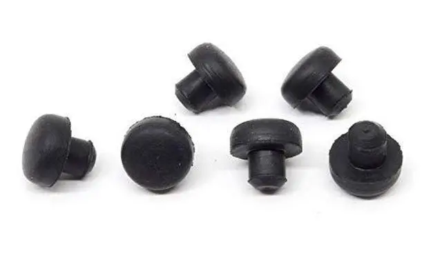 Alt view image 2 of 6 - Fits 1/4" Hole - 1/2" Diameter - 1/4" Stem Height - 7/32" Bumper Height - Rounded Push-in Rubber Bumper (500)