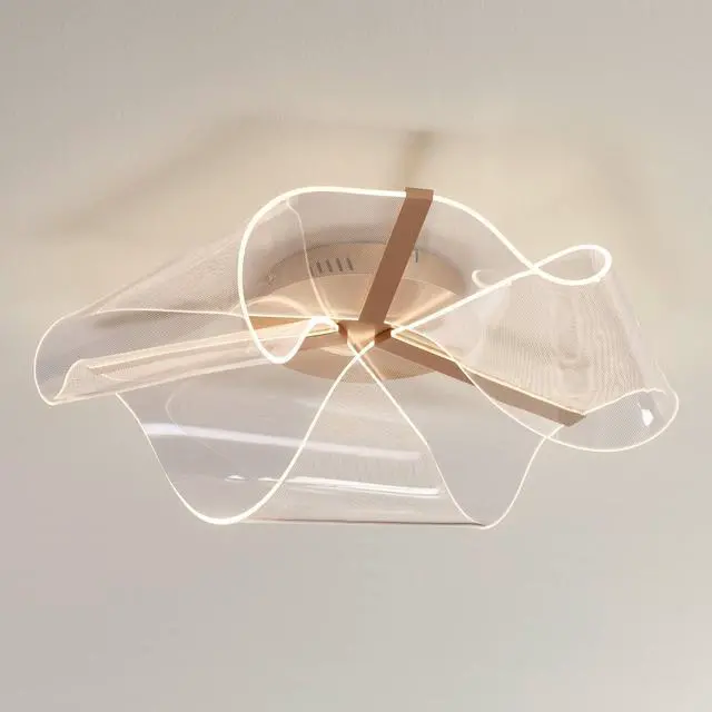 Main image of Grosvenor 25" Wide Brushed Gold Modern LED Ceiling Light Fixture | Semi-Flush Mount Kitchen Foyer Hallway Unique Dimmable Finish Metal Bedroom Bathroom Entryway Living Room Indoor