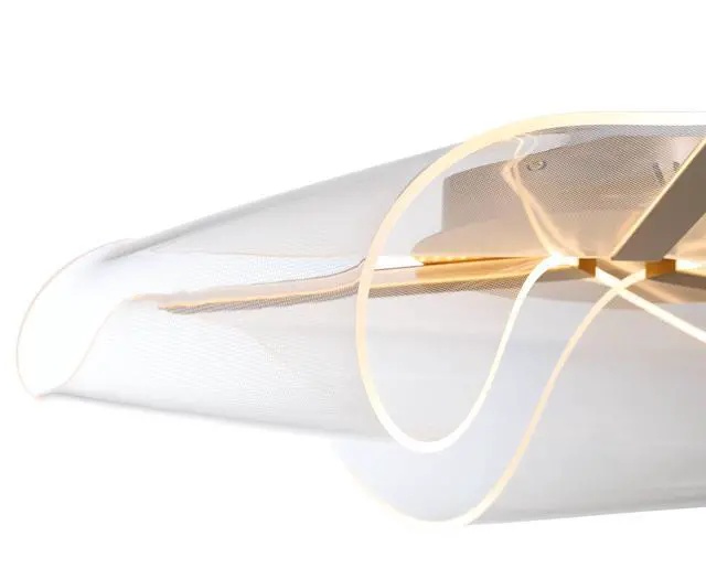 Alt view image 3 of 6 - Grosvenor 25" Wide Brushed Gold Modern LED Ceiling Light Fixture | Semi-Flush Mount Kitchen Foyer Hallway Unique Dimmable Finish Metal Bedroom Bathroom Entryway Living Room Indoor