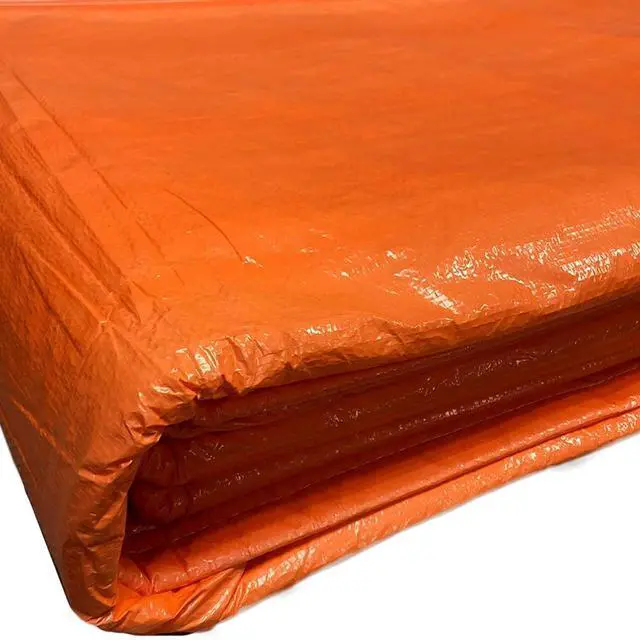 Alt view image 4 of 6 - 12' x 24' Poly Concrete Curing Blanket Cover with Foam Core | Insulated Cement Blanket, PE Coated Woven Tarp for Construction and Landscaping, UV and Tear Resistant, Orange