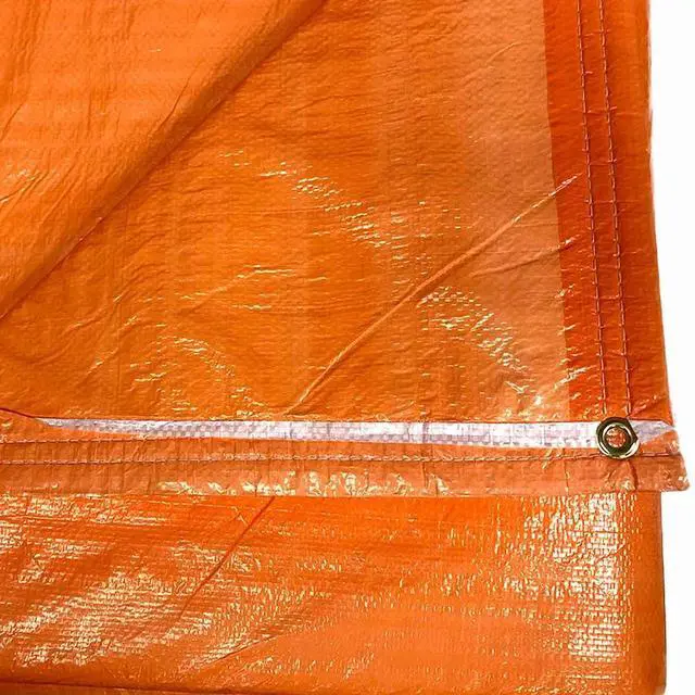 Alt view image 6 of 6 - 12' x 24' Poly Concrete Curing Blanket Cover with Foam Core | Insulated Cement Blanket, PE Coated Woven Tarp for Construction and Landscaping, UV and Tear Resistant, Orange