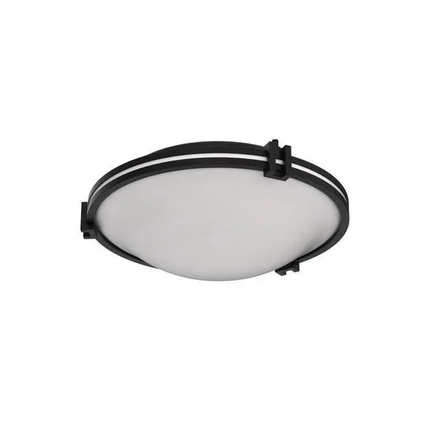 Alt view image 4 of 5 - Oil Rubbed Bronze 16 3/4" Wide Flush Mount Ceiling Light Fixture | Deco Modern Close To Marbleized Glass Bowl Shade for Bedroom Hallway Living Room Dining Bathroom Kitchen