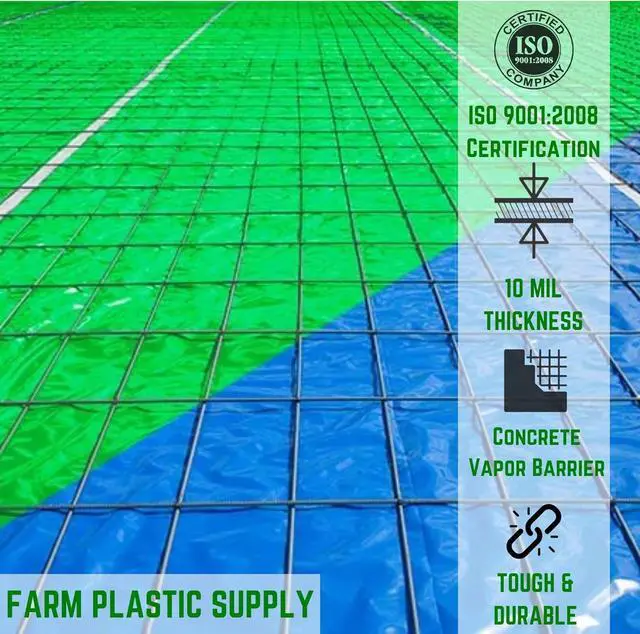 Alt view image 2 of 6 - Concrete Vapor Barrier - 10 mil - Heavy Duty Plastic Tarp, Polyolefin Vapor Barrier Plastic Sheeting, Painters Tarp, Roll of Heavy Duty Plastic (14' x 35')