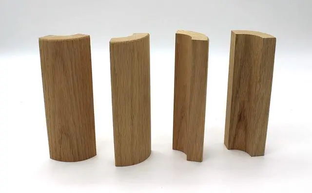 Alt view image 5 of 5 - 3/4" x 2 1/4" x 6" Oak Outside Radius Corner Base Block Bullnose - Fits 3/4" Radius, Trim Molding (30)
