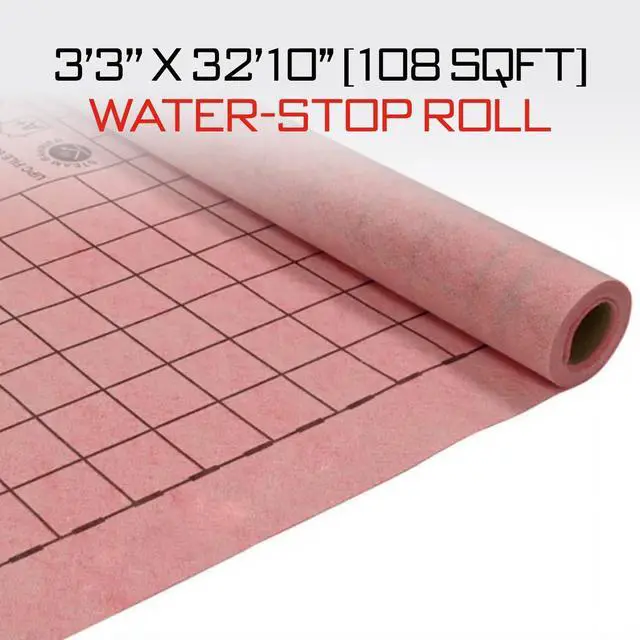 Alt view image 4 of 6 - USA Water-Stop Shower Waterproofing Membrane Roll, Bathroom Water Blocker, Waterproof Tape for Wall, Tile, Flooring, Crack Isolation, & More, 1 x 10 m (108 ft²) Roll