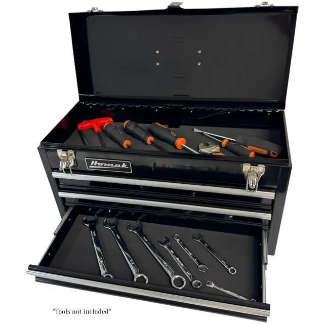 Alt view image 2 of 4 - 3 Drawer Ball Bearing Toolbox Chest, Black, 20 Inches