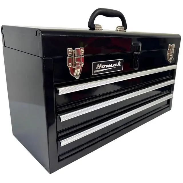 Alt view image 4 of 4 - 3 Drawer Ball Bearing Toolbox Chest, Black, 20 Inches