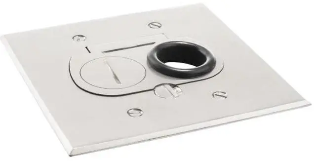 Main image of Concealed Plug Recessed Floor Box, RCFB One 15A Duplex, Screw Plugs (Nickel)